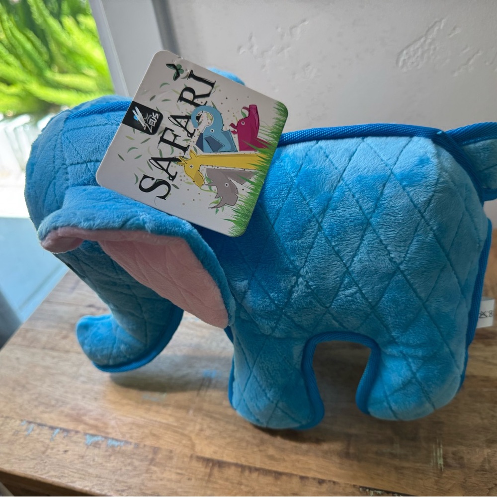 NWT - Blue Plush Elephant Dog Toy